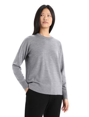 Gritstone Heather Women's Icebreaker Merino Shearer Crewe Sweaters | USA 1630BEXC